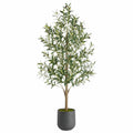 Arbre artificiel olivier 180 cm vert avec pot style naturel
