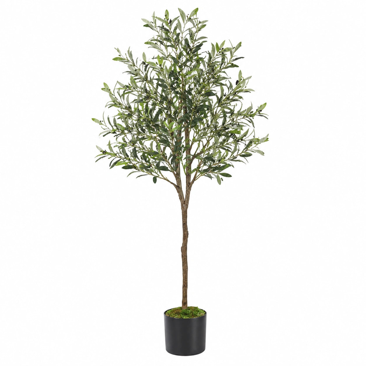 Olivier artificiel 180 cm en plastique vert avec pot décoratif pour intérieur