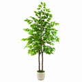 Arbre artificiel 180 cm feuillage en plastique vert décoratif intérieur