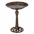 Bain d oiseaux sur pied diamètre 45 cm hauteur 72 cm métal brun bronze décoratif pour jardin