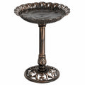 Bain d'oiseaux sur pied diamètre 50 cm hauteur 80 cm en métal bronze style décoratif