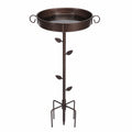 Bain d'oiseaux sur pied Ø 40 cm en métal marron pour jardin