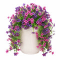 Plante artificielle en pot 55 cm fleurs rose violet retombante pour intérieur