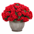 Plante artificielle en pot 55 cm en polyester rouge pour décoration intérieure classique